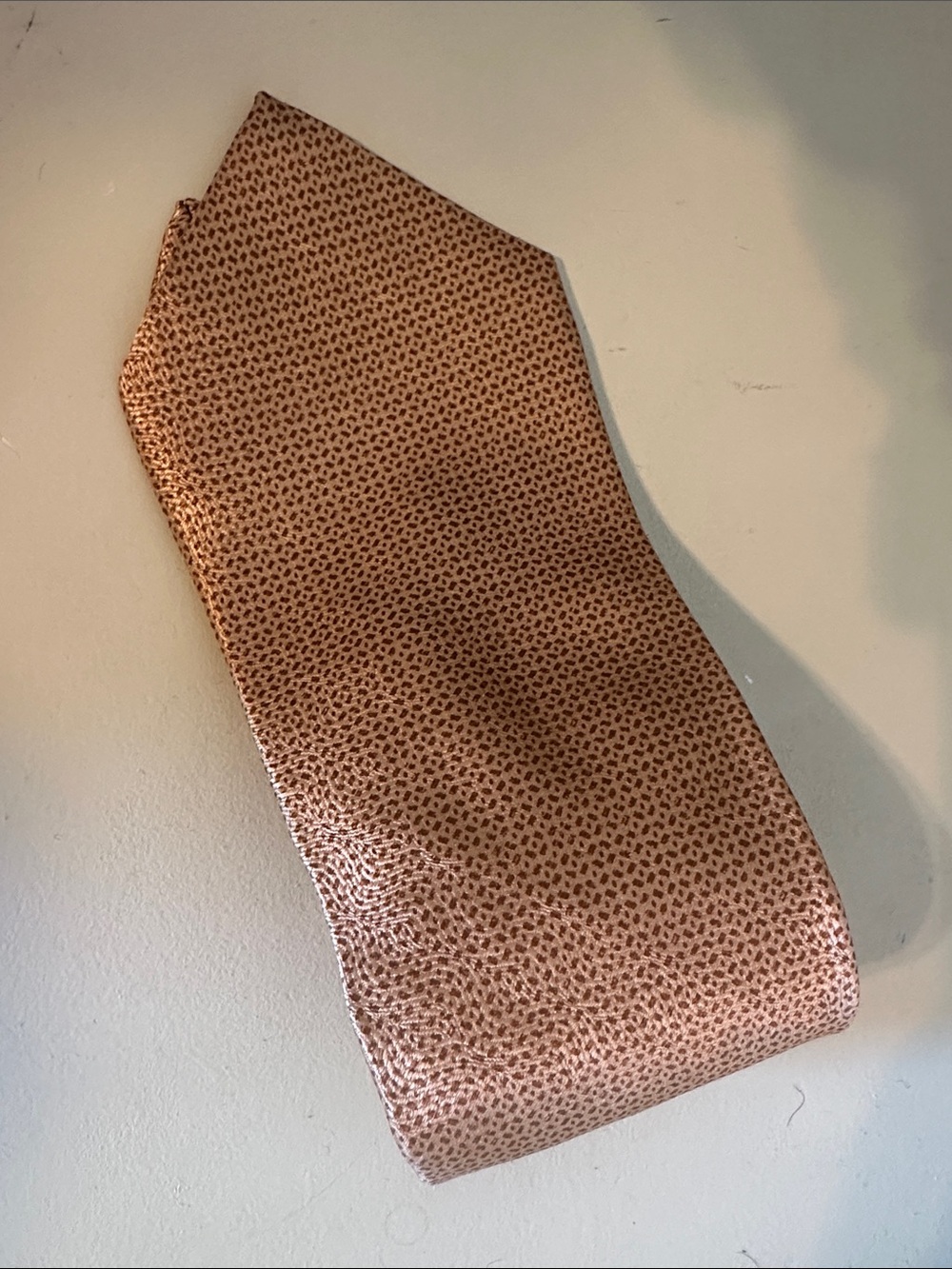 Copper Brown Textured Men's Tie - Elegant Micro-Pattern